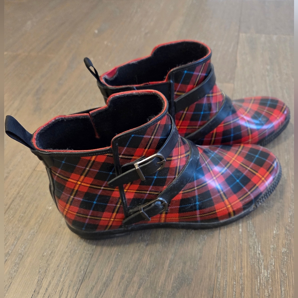 Plaid Rain Boots